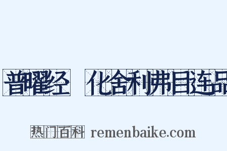 普曜经·化舍利弗目连品是什么意思的图片